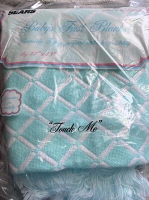 De Colección Sears Baby’s Primera Manta Reversible Tejido Suave Nuevo Sellado 37x43 EE. UU. Osos Foto 1 de 4