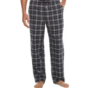 St. John's Bay Men's Flannel Pajama Lounge Pants XX-LARGE Gray Black Plaid New - Picture 1 of 1