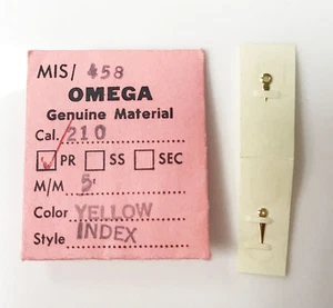 OMEGA CAL210 5MM YELLOW GOLD MIS/458 STYLE INDEX GENUINE HOUR & MINUTE HANDS - Picture 1 of 3