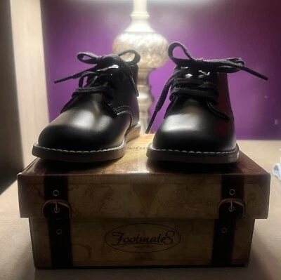 Zapato de Entrenamiento FootMates Cuero Niño Pequeño Negro Parte Inferior Dura Talla 3.5 Foto 1 de 4