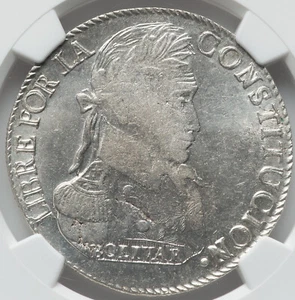 Bolivia: Republic 8 Soles 1837-PTS LM, Potosi Mint, NGC MS-63! Stanning coin! - Picture 1 of 7