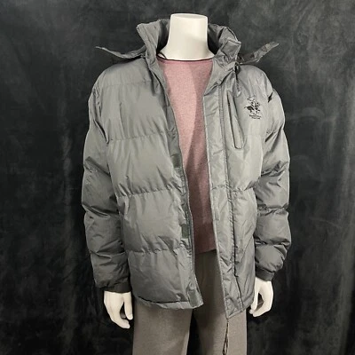 Beverly Hills Polo Club - Chaqueta Para Hombre Invierno Puffy Puffer Gris, Talla XL Foto 1 de 4