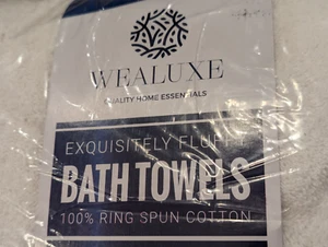 Wealuxe 4 Pack Exquisitely Fluffy Bath Towels White 27" X 52" - Picture 1 of 6