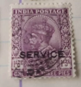 Rare INDIA 1 Anna 3 pies vintage stamp. service good condition - Picture 1 of 3