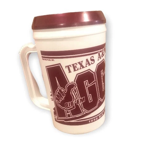 Texas A&M Coffee Mug Travel 1998 Aggies Big 12 Champ Football 20Oz To Go Cup VTG Cover