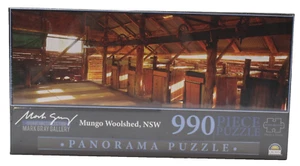 Mungo Woolshed NSW Mark Gray Gallery Panorama Puzzle 990 Australiana NEW Sealed - Picture 1 of 14