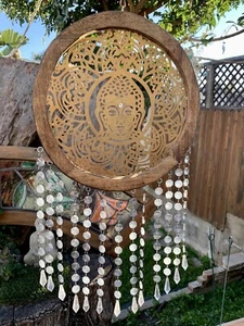 Buddha Sun Catcher Mobile Chandelier Style Handmade From Recycled Materials - Picture 1 of 12