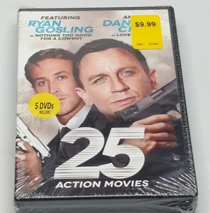 25 ACTION MOVIES | DVD | New/Sealed | Featuring Daniel Craig and Ryan Gosling - Picture 1 of 3