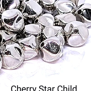 48 x acrylic bicone nugget beads in mirrored silver finish spacers T - Bild 1 von 3