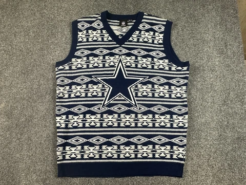 Dallas Cowboys Sweater Vest Ugly Christmas Men's XXL 2XL Football NFL  Team Logo Cover