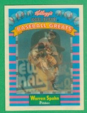 1991 KELLOGG’S #12 WARREN SPAHN MILWAUKEE BRAVES  HOF 300 WINS    HOF  NM