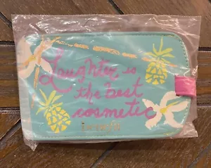 Benefit Luggage Tag Travel Teal Pink Laughter Is The Best Cosmetic New Hoola - Picture 1 of 3