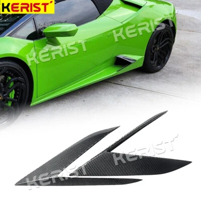 Carbon Fiber Car Side Splitters Lip Apron For Lamborghini Huracan LP600 LP610 - Imagem 1 de 4