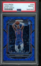 Jaden Ivey 2022-23 Panini Prizm #256 /49 Blue Choice Rookie Card RC PSA 8