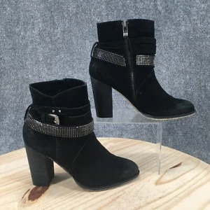 Stivaletti Nine West donna 6,5 stivaletti neri pelle zip fibbia tacco borchie - Foto 1 di 16