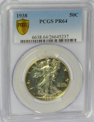 1938 PROOF Walking Liberty 50c PCGS PR64 Cover