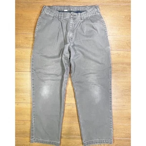 LL Bean Double L Natural Fit Mens Gray Pleated Pants 33x30 ( 29)  vintage 90s - Picture 1 of 13