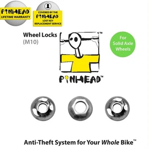 Pinhead Solid Axle Locking Wheel Nuts - M10 - Picture 1 of 1