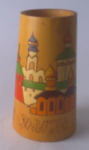 Taza de madera rusa vintage en forma de cono - Imagen 1 de 6