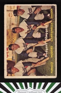1957 Topps #400 Dodgers' Sluggers (Hodges, Campanella, Snider) GD b - Picture 1 of 2