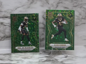 2025 Donruss Elite Green Disco Alvin Kamara Kool-Aid McKinstry - Picture 1 of 2