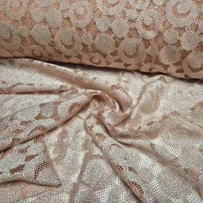 Netz Stoff Retro Kreise Orange Silber Glitzer Karneval Kleidung Deko Transparent - Bild 1 von 4