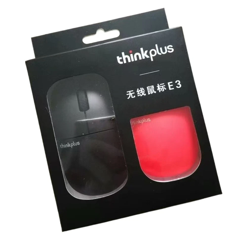 Lenovo Thinkplus E3 2400dpi 2.4G Wireless Mute Mouse Mice / Black Red Exchange - Image 1 of 4