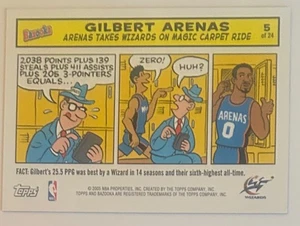 2005-06 Topps Bazooka Magnet Insert No.5 Gilbert Arenas Washington Wizards NM-MT - Picture 1 of 3