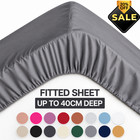 Extra Deep 40cm Fitted Sheet Full Bed Sheets Single Double Super King UK Size
