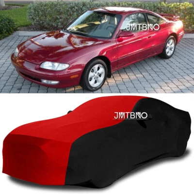 Cubierta interior elástica satinada para automóvil Mazda MX-6 a prueba de arañazos sol polvo negra/roja Foto 1 de 4