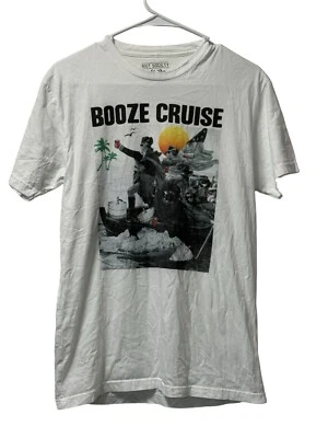 Camiseta Riot Society Para Hombre Mediana Blanca Streetwear Manga Corta Booze Cruise EE. UU. Foto 1 de 4