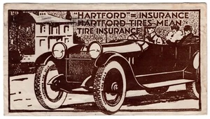 All-Over Automobile 1918 Saint Albans VT Flag Hartford Tire Insurance to Deere - Picture 1 of 2