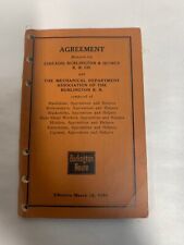 Vtg 1929 Chicago Burlington & Quincy Railroad Agreement The Mechanical Book (A4)