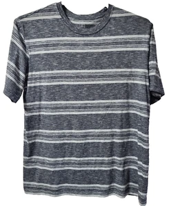 George Casual Crew Neck T-Shirt Size Large 42-44 Men's Blue Stripe Short Sleeve - Picture 1 of 10