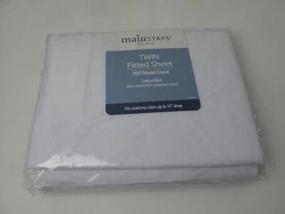 Sábana bajera Mainstays Home Twin, 200 hilos 60 % algodón 40 % poliéster Foto 1 de 4