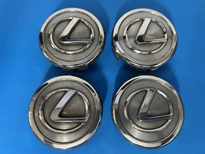 LEXUS 62MM GENUINE FACTORY ORIGINAL OEM CHROME CENTER CAPS SET OF 4 - Picture 1 of 9