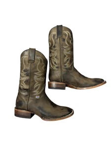 Rockin Leder Herren Crazy Horse Eckige Zehe Braun Westernstiefel 2574 Größe 9B - Bild 1 von 6