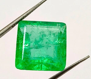Colombian Green Crystal Emerald Square Cut Loose Gemstone D22 - Picture 1 of 15