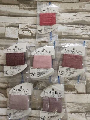 24x Rainbow Gallery Sparkle Rays  Mauve Red 10 yard Needlepoint Cross Stitch - Image 1 of 4