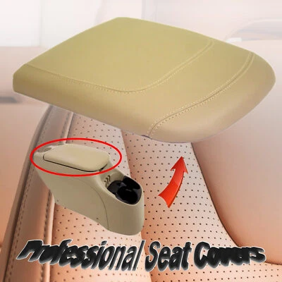 Tapa de consola central reposabrazos cubierta de cuero beige para Ford F150 Lariat 2000 2001 Foto 1 de 4