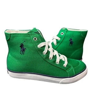 Polo Ralph Lauren Kelly Brisbane Hi 91718 Kids Sneaker Green Size 2.5 New - Picture 1 of 19