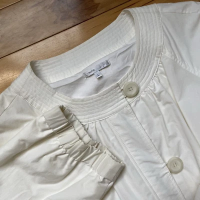 Gabardina larga con cinturón VINCE para mujer talla L blanca Foto 1 de 4