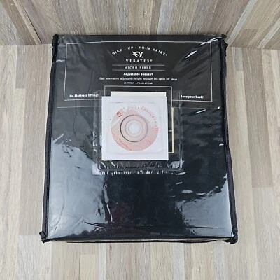 Falda de cama ajustable de microfibra Veratex tamaño queen (60x80) ~ negra Foto 1 de 4