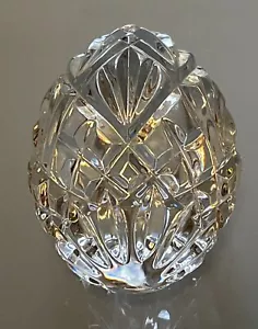 Impresionante huevo transparente Waterford firmado de colección - pesado con hermoso patrón - Imagen 1 de 15