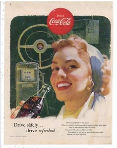 1953 Coca Cola, Coke Ad: Drive Safely - Drive Refreshed - Rule of the Road - Picture 1 of 1