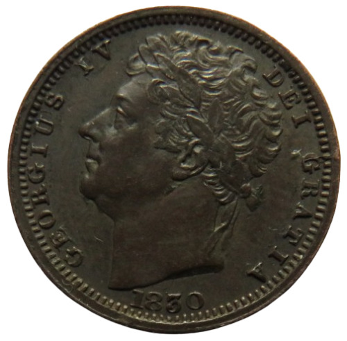 1830 King George IV 1/2 halbe Pfartmünze (Ceylon) höhere Qualität