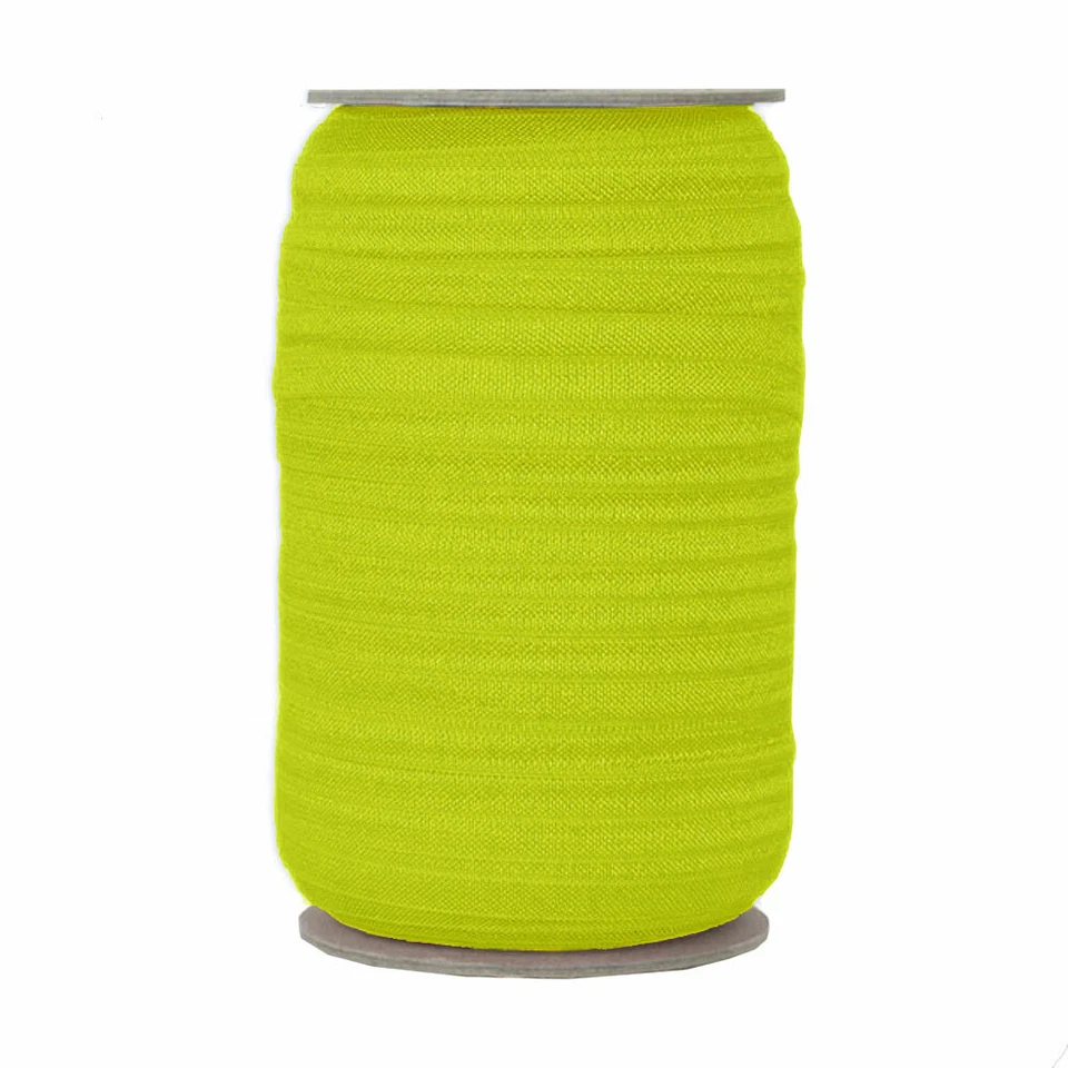 100 Yd Spool-Fold Over Elastic-Dazzling Yellow-5/8in Wide-FOE-Headband-Girl-Baby - Image 1 of 1