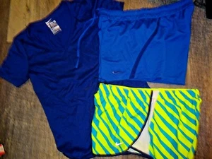 NIKE LOT ~ 2 shorts & 1 short sleeve t-shirt top ~ women~ MEDIUM  dri-fit - Picture 1 of 10