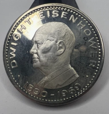 Ras Al Khaimah 1970 10 Ten Riyals, Dwight Eisenhower, prueba km# 31, baja acuñación Foto 1 de 4