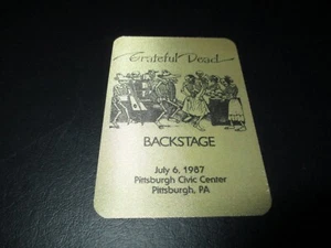 GRATEFUL DEAD BACKSTAGE PASS DANCING SKELETON PITTSBURGH CIVIC JULY 7/6/87-1987 - Picture 1 of 2